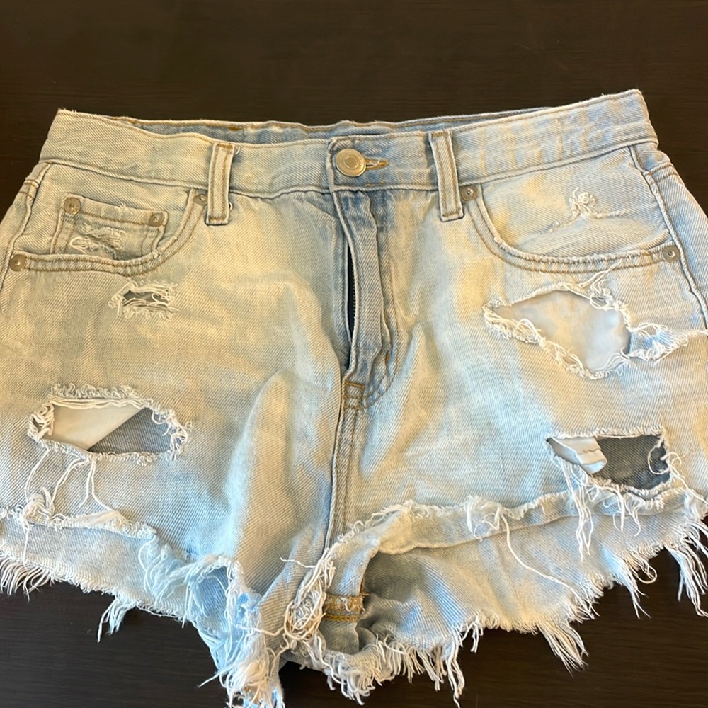 AREO Light Wash Short Jean Shorts